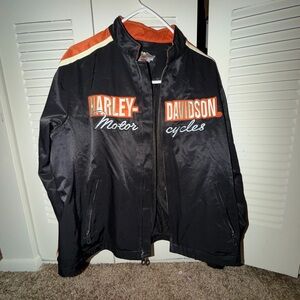 Harley-Davidson Black Jacket with Orange Highlights